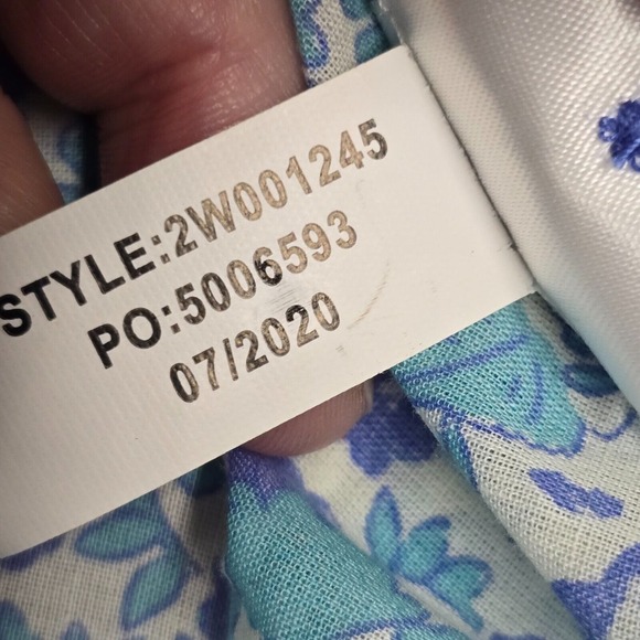 Vineyard Vines Top Women 6 Blue Floral Button Up Long Sleeve Lightweight Relaxed - Picture 7 of 11